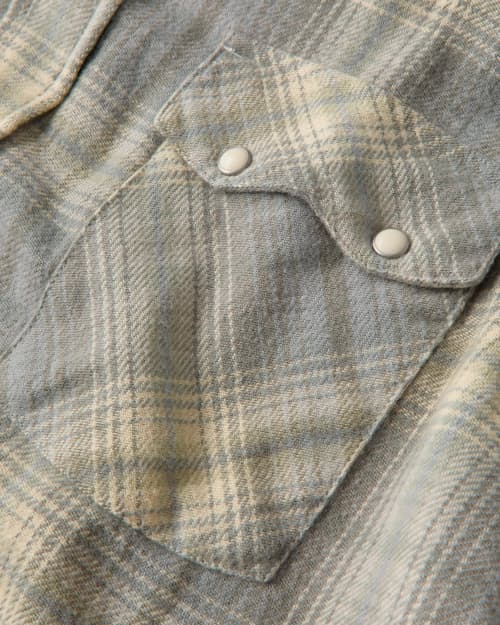 laydown detail image of Washed Flannel Pearlsnap Shirt