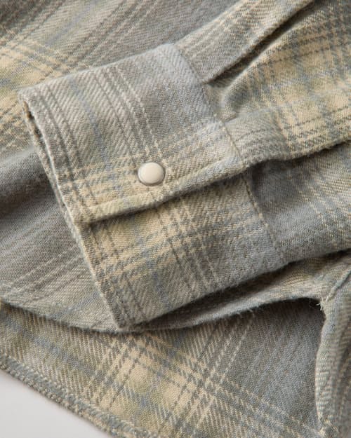 laydown detail image of Washed Flannel Pearlsnap Shirt