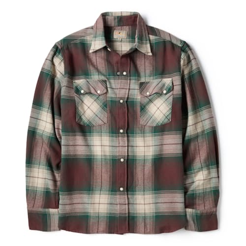 laydown image of Washed Flannel Pearlsnap Shirt