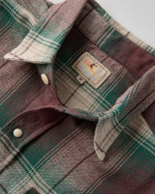laydown detail image of Washed Flannel Pearlsnap Shirt