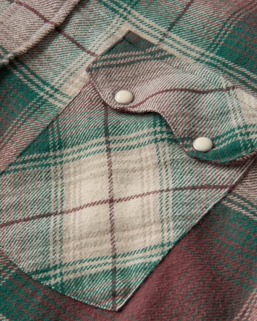 laydown detail image of Washed Flannel Pearlsnap Shirt