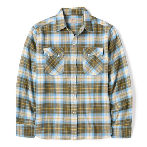 laydown image of Washed Flannel Pearlsnap Shirt