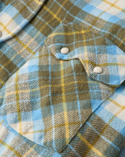 laydown detail image of Washed Flannel Pearlsnap Shirt
