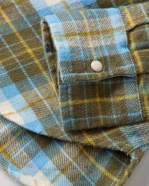 laydown detail image of Washed Flannel Pearlsnap Shirt