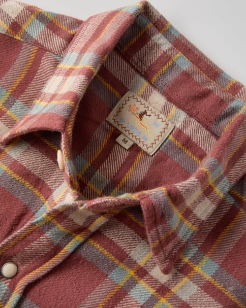 laydown detail image of Washed Flannel Pearlsnap Shirt