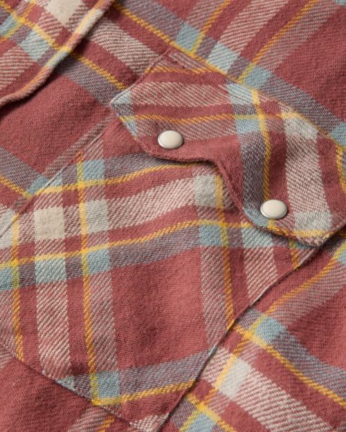 laydown detail image of Washed Flannel Pearlsnap Shirt
