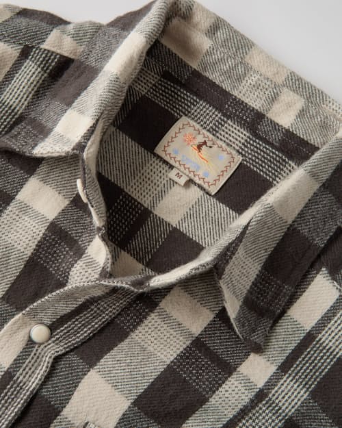 laydown detail image of Washed Flannel Pearlsnap Shirt