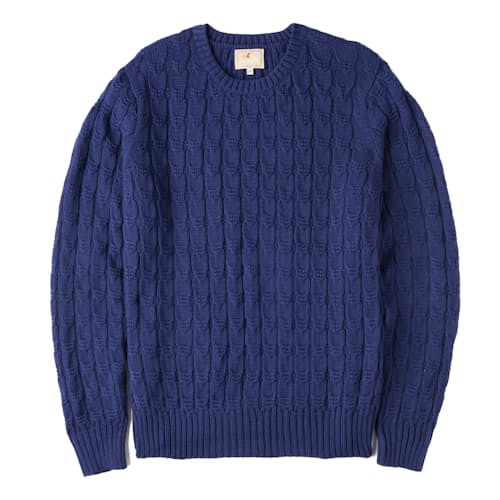 laydown image of Highland Cableknit Sweater