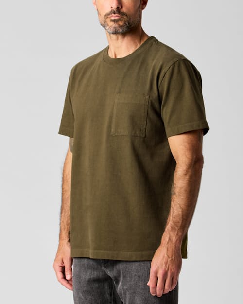 on model image of American Heavyweight Pocket T-Shirt
