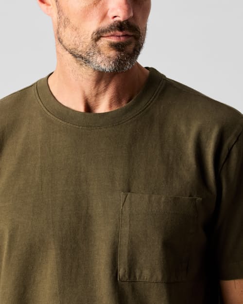 on model image of American Heavyweight Pocket T-Shirt