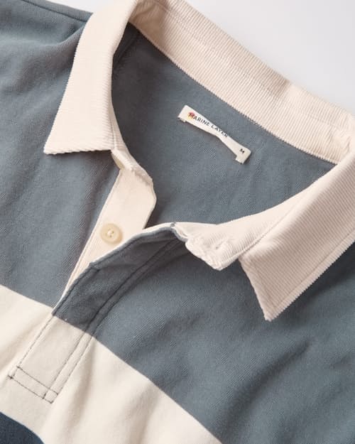 laydown detail image of Sueded Rugby Polo
