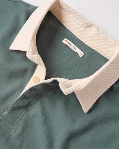 laydown detail image of Sueded Rugby Polo