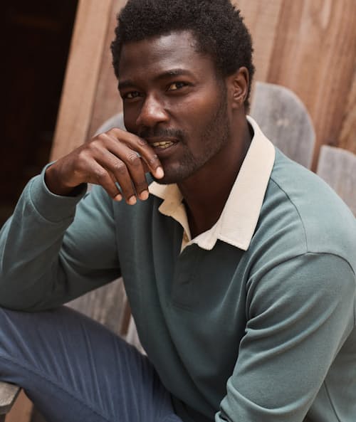 lifestyle image of Sueded Rugby Polo
