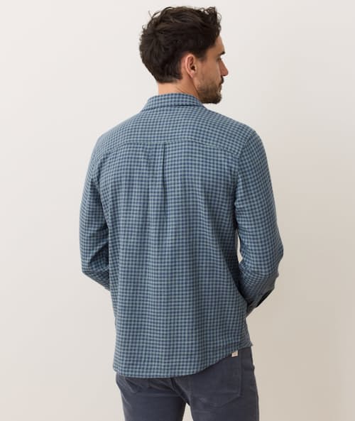 on model image of Classic Stretch Selvage Long Sleeve Shirt