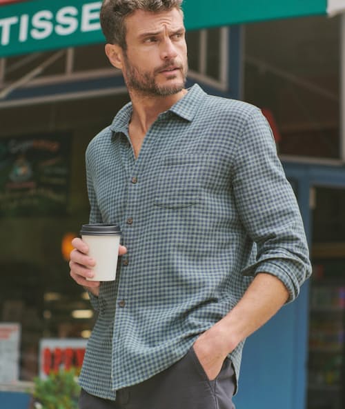 lifestyle image of Classic Stretch Selvage Long Sleeve Shirt