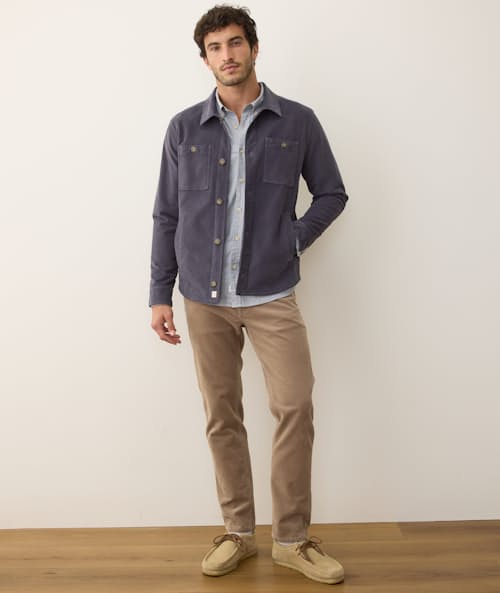 on model image of Max Moleskin Overshirt