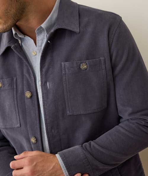 on model image of Max Moleskin Overshirt