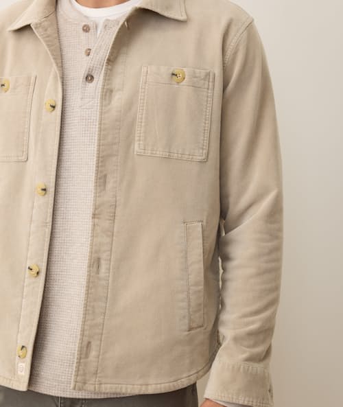 on model image of Max Moleskin Overshirt