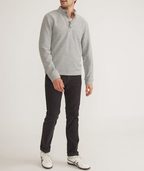 on model image of Clayton Textured Pullover