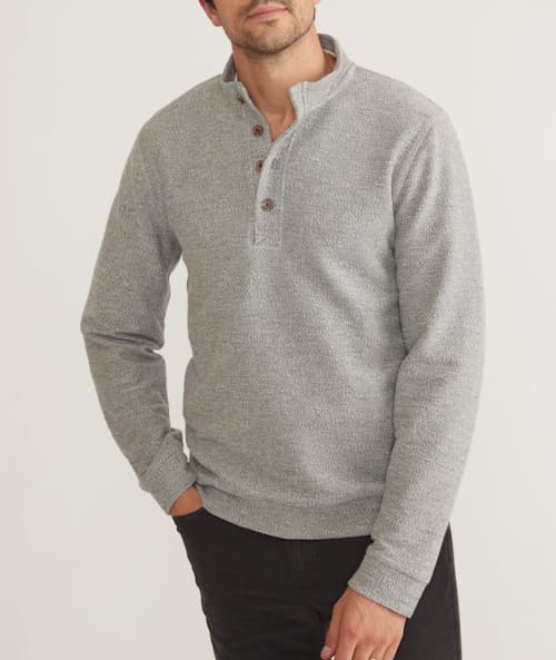 on model image of Clayton Textured Pullover
