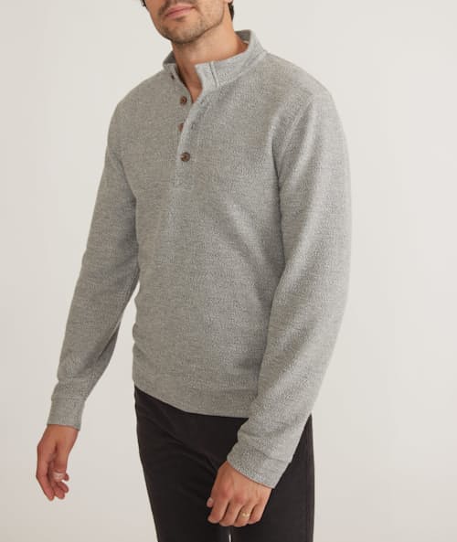 on model image of Clayton Textured Pullover