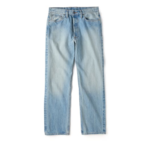 laydown image of Classic Straight Selvedge Denim Jeans