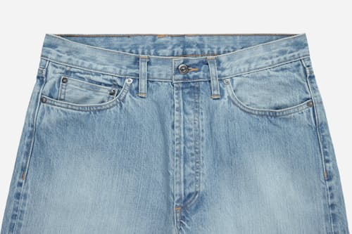 laydown detail image of Relaxed Straight Selvedge Denim Jeans