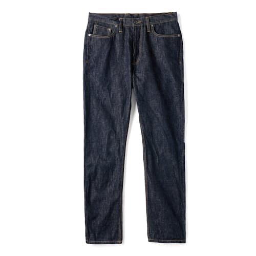 laydown image of Classic Tapered Selvedge Denim Jeans