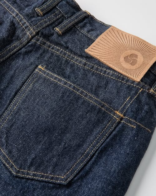 laydown detail image of Classic Tapered Selvedge Denim Jeans