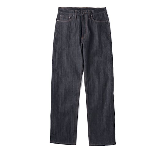 laydown image of Relaxed Straight Selvedge Denim Jeans