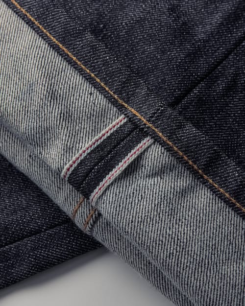 laydown detail image of Relaxed Straight Selvedge Denim Jeans