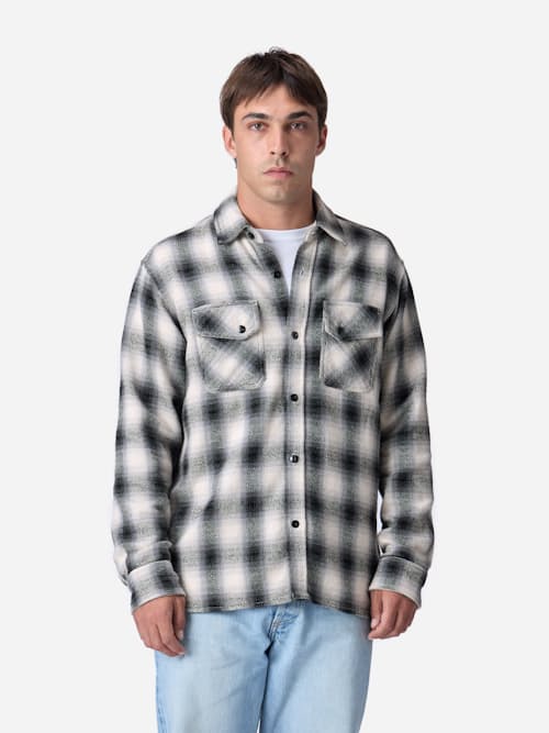 on model image of Crosscut Flannel