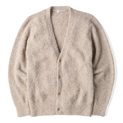 laydown image of Boucle Alpaca V-Neck Cardigan