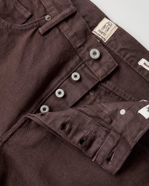 laydown detail image of The Barrel Classic Straight Natural Slub Denim Jeans