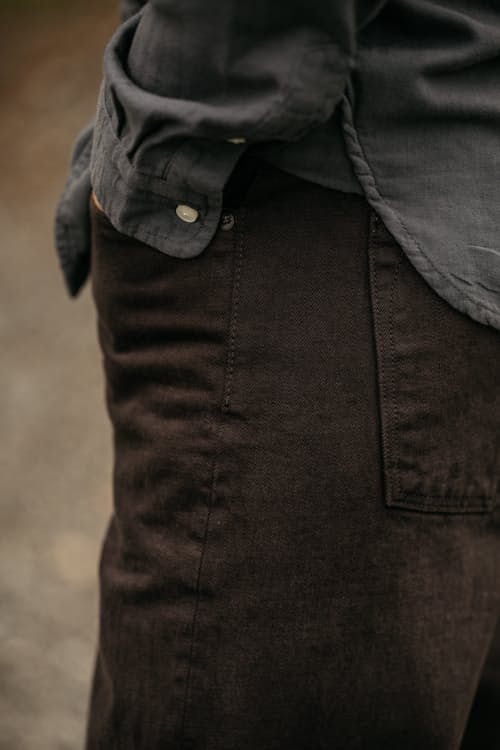 laydown detail image of The Barrel Classic Straight Natural Slub Denim Jeans