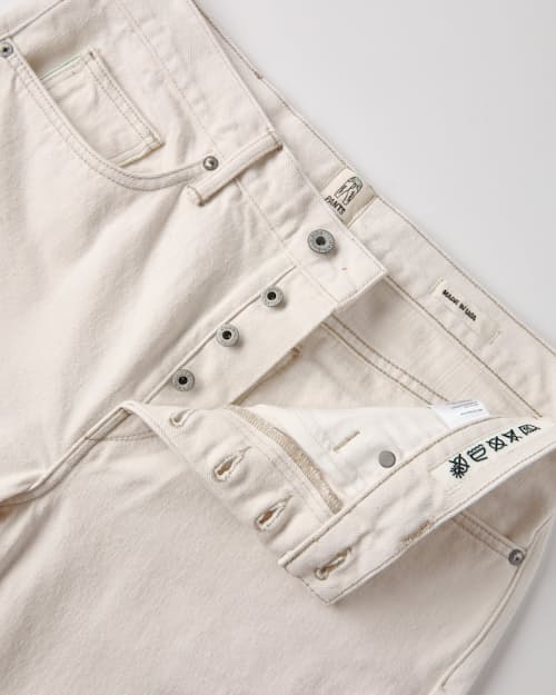 lifestyle image of The Barrel Classic Straight Natural Slub Denim Jeans