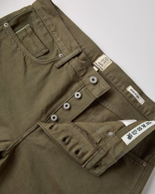 laydown detail image of The Barrel Classic Straight Natural Slub Denim Jeans
