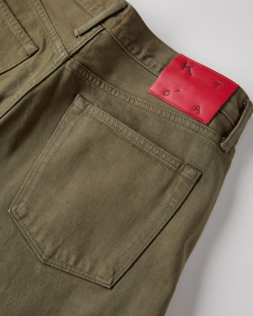 laydown detail image of The Barrel Classic Straight Natural Slub Denim Jeans