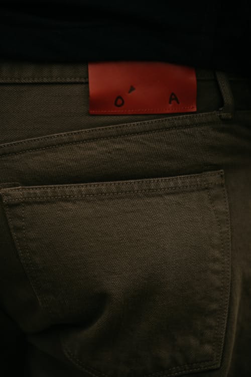 laydown detail image of The Barrel Classic Straight Natural Slub Denim Jeans