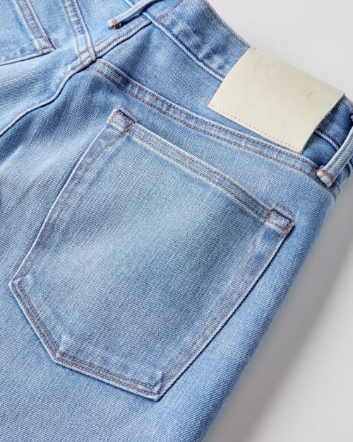 laydown detail image of The Barrel Classic Straight Stretch Selvedge Denim Jeans