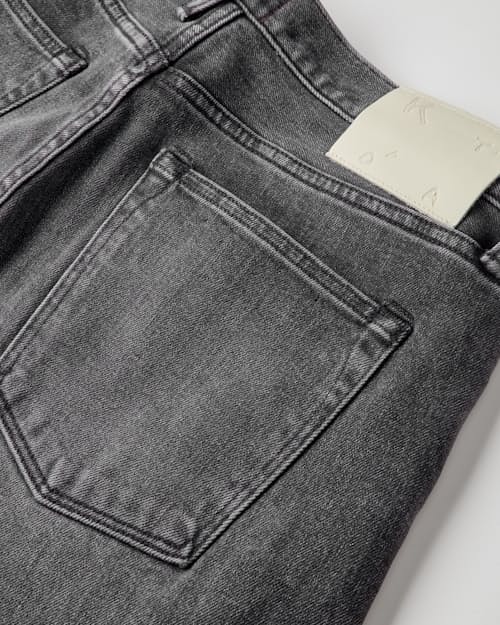 laydown detail image of The Barrel Classic Straight Stretch Selvedge Denim Jeans