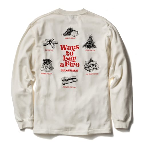 laydown image of Ways To Lay A Fire T-Shirt
