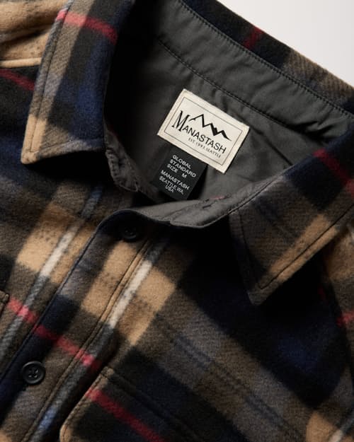 laydown detail image of Fleece Tartan Check CPO Shirt