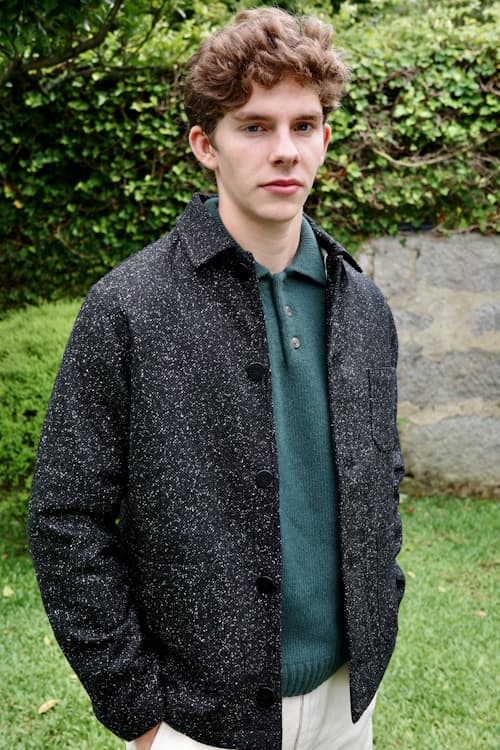 lifestyle image of Eca Textured Wool Knit Polo