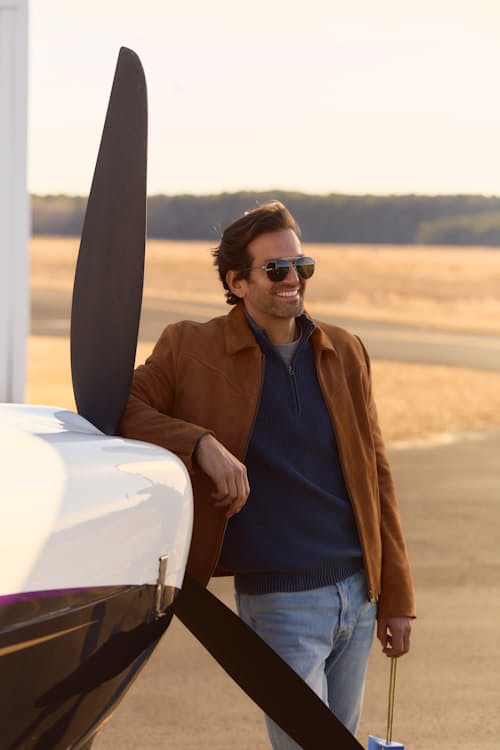 lifestyle image of AN-6531 Aviator Sunglasses