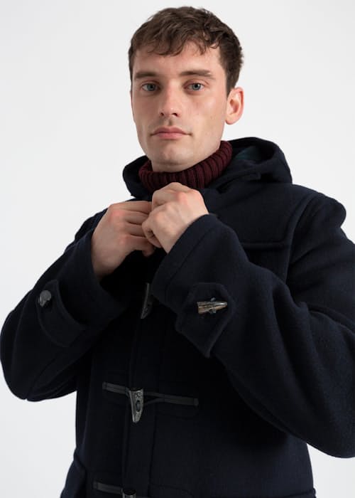 on model image of Morris Duffle Coat