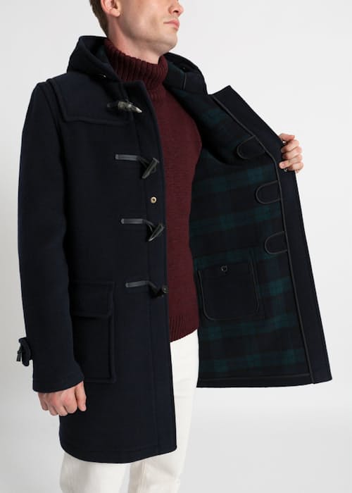 on model image of Morris Duffle Coat