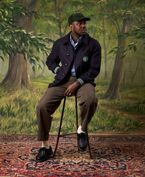 on model image of Wool Varsity Jacket
