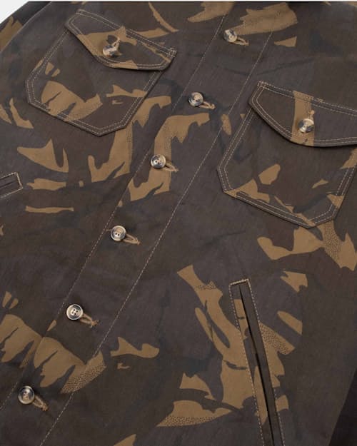 laydown detail image of Crissman Lightweight Waxed Overshirt