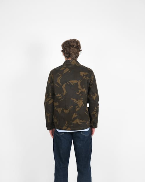 on model image of Woven Chore Coat